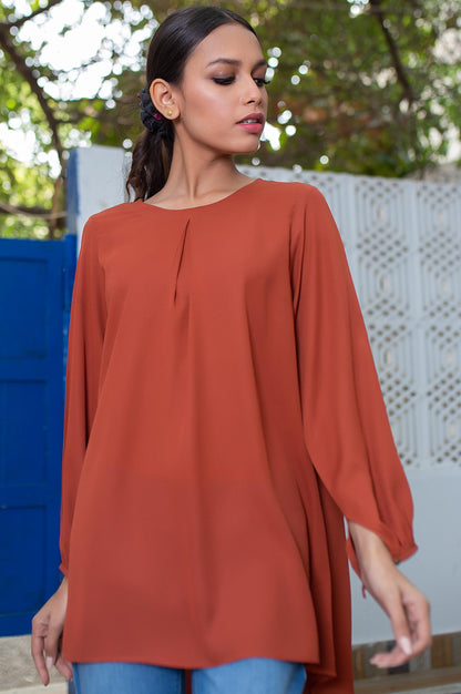 Stitched 1 Piece Embellished Crepe Shirt