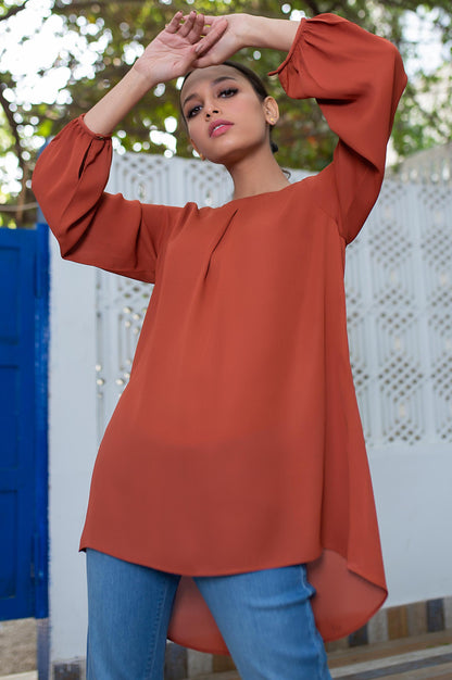 Stitched 1 Piece Embellished Crepe Shirt