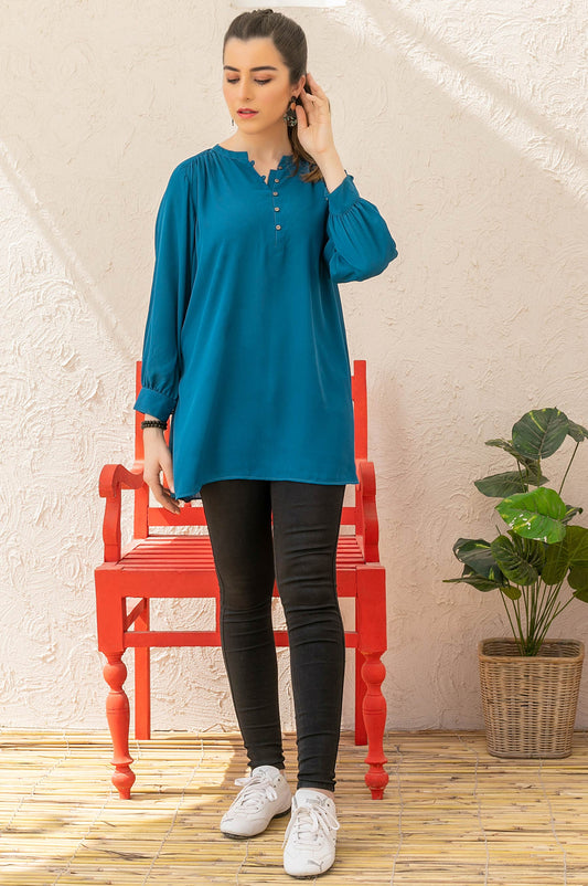 Stitched 1 Piece Embellished Crepe Shirt