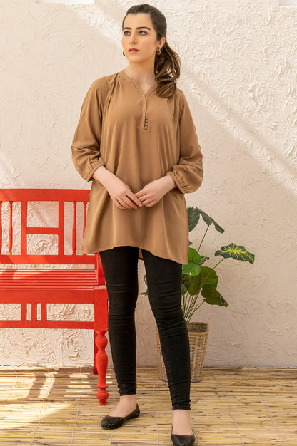 Stitched 1 Piece Embellished Crepe Shirt