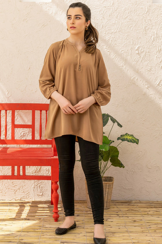 Stitched 1 Piece Embellished Crepe Shirt