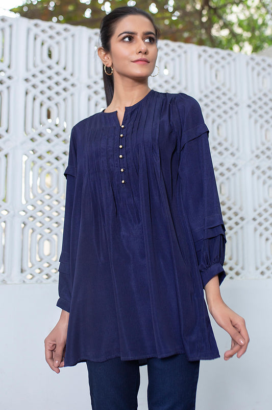 Stitched 1 Piece Embellished Crepe Shirt