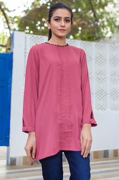 Stitched 1 Piece Embellished Crepe Shirt