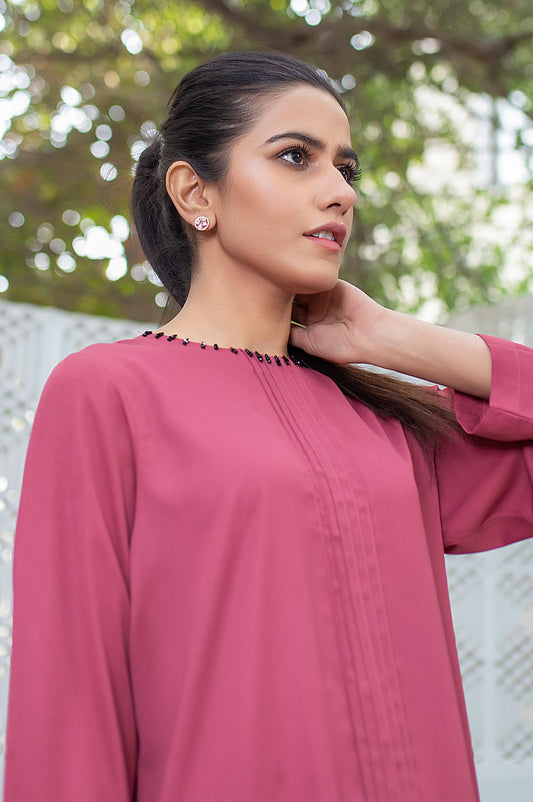 Stitched 1 Piece Embellished Crepe Shirt