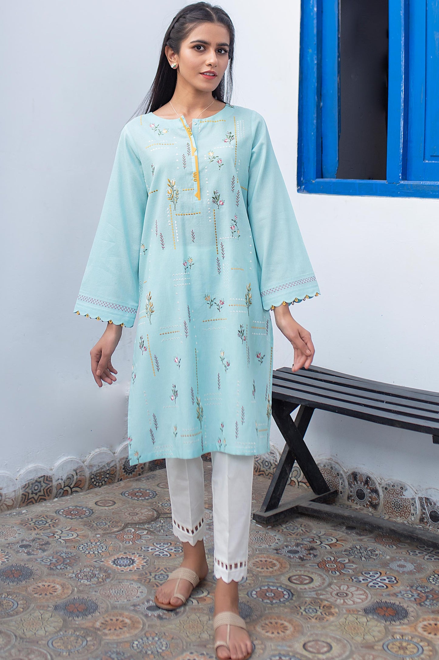 Stitched 1 Piece Embroidered Zari Masoori Shirt