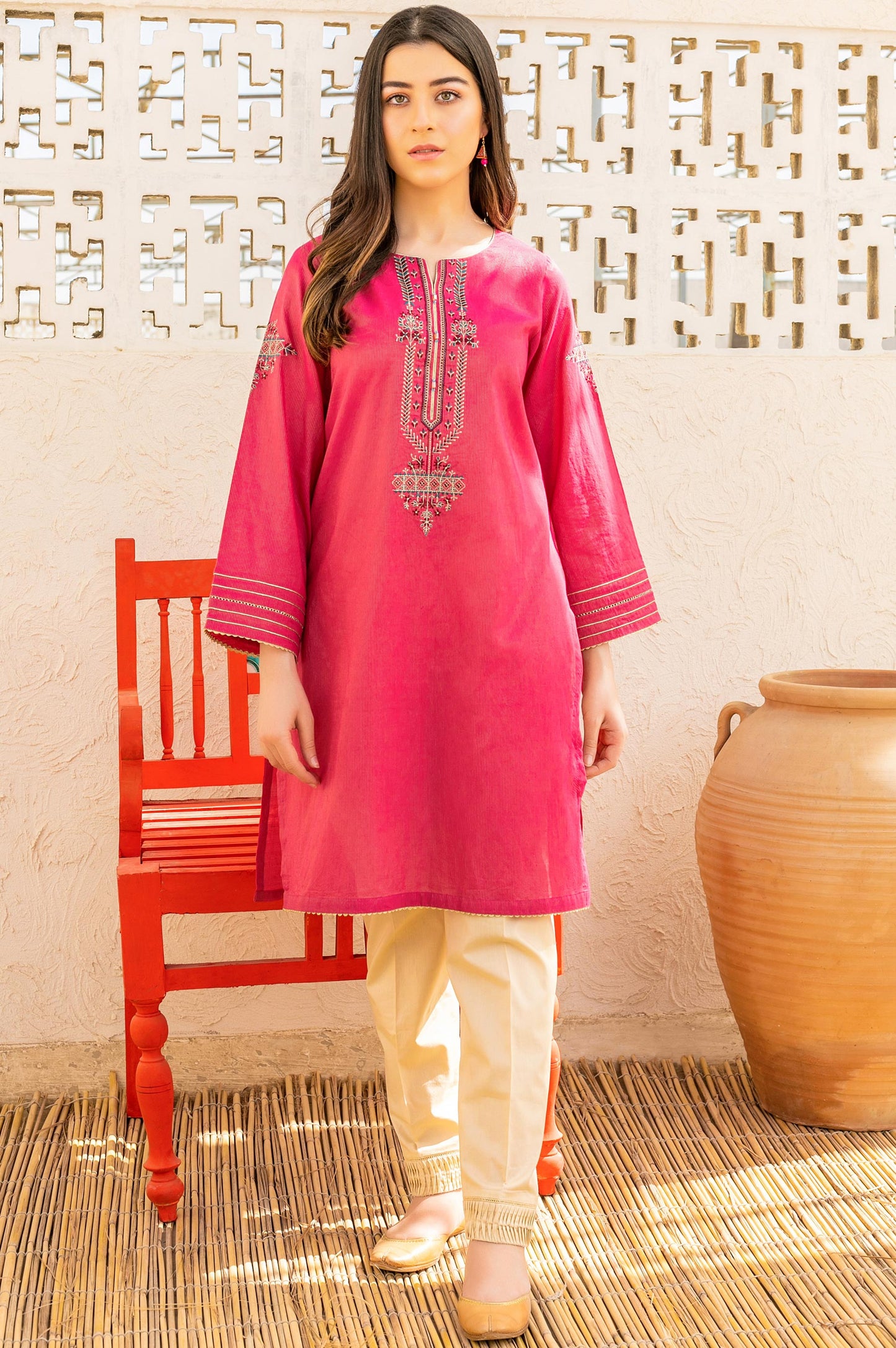 Stitched 1 Piece Embroidered Zari Masoori Shirt