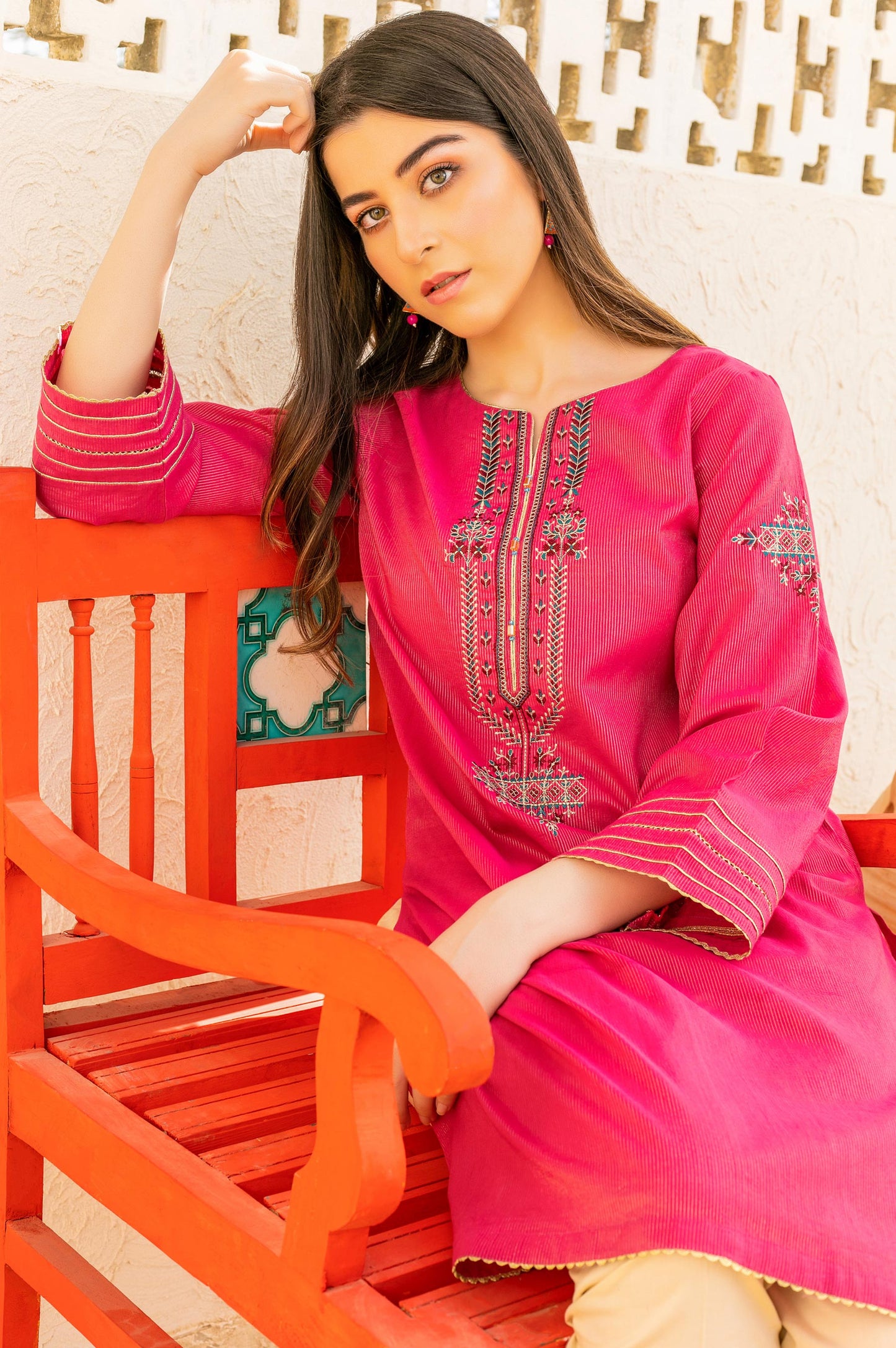 Stitched 1 Piece Embroidered Zari Masoori Shirt