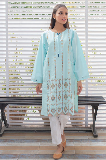 Stitched 1 Piece Embroidered Cambric Shirt