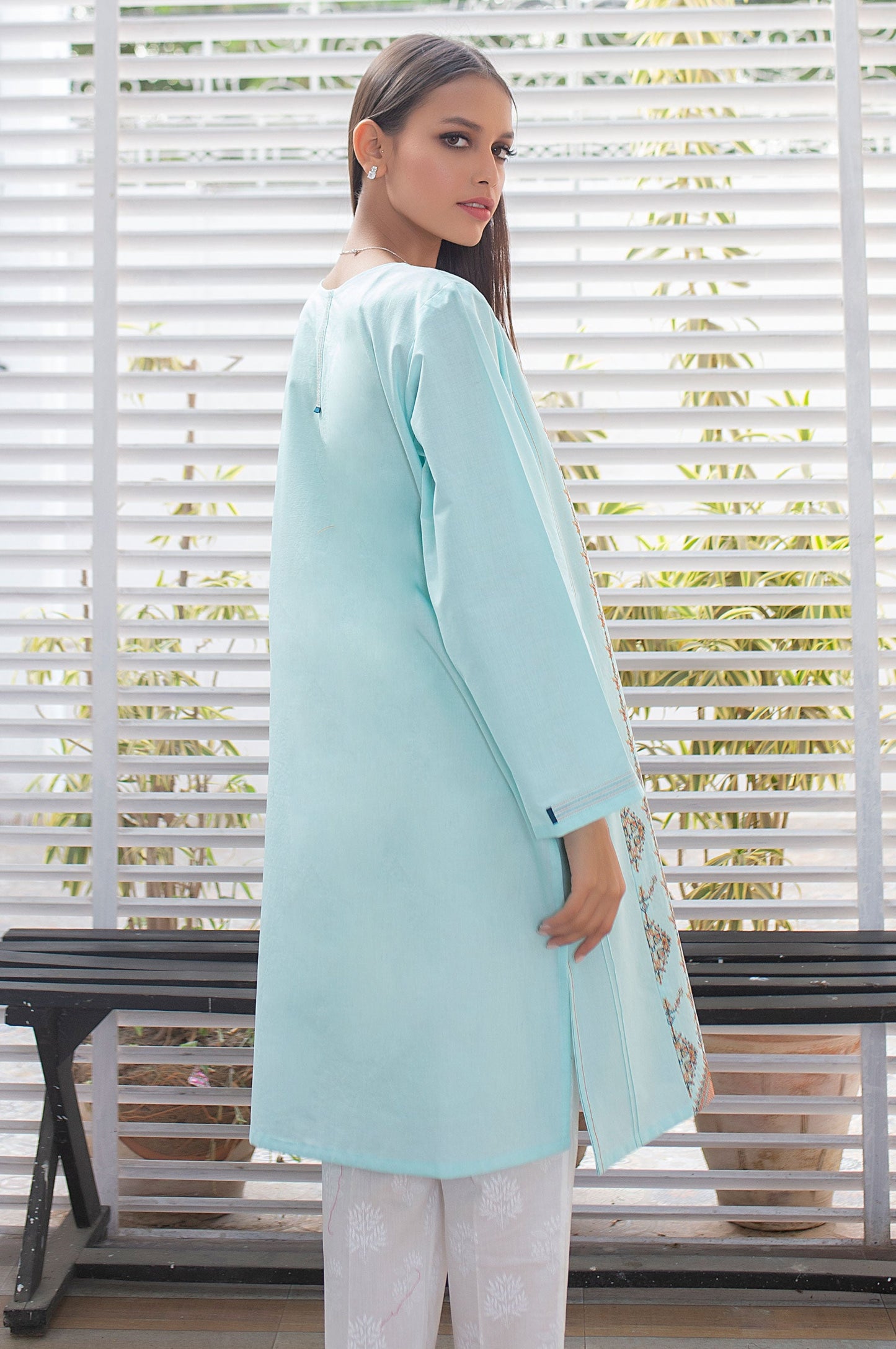 Stitched 1 Piece Embroidered Cambric Shirt