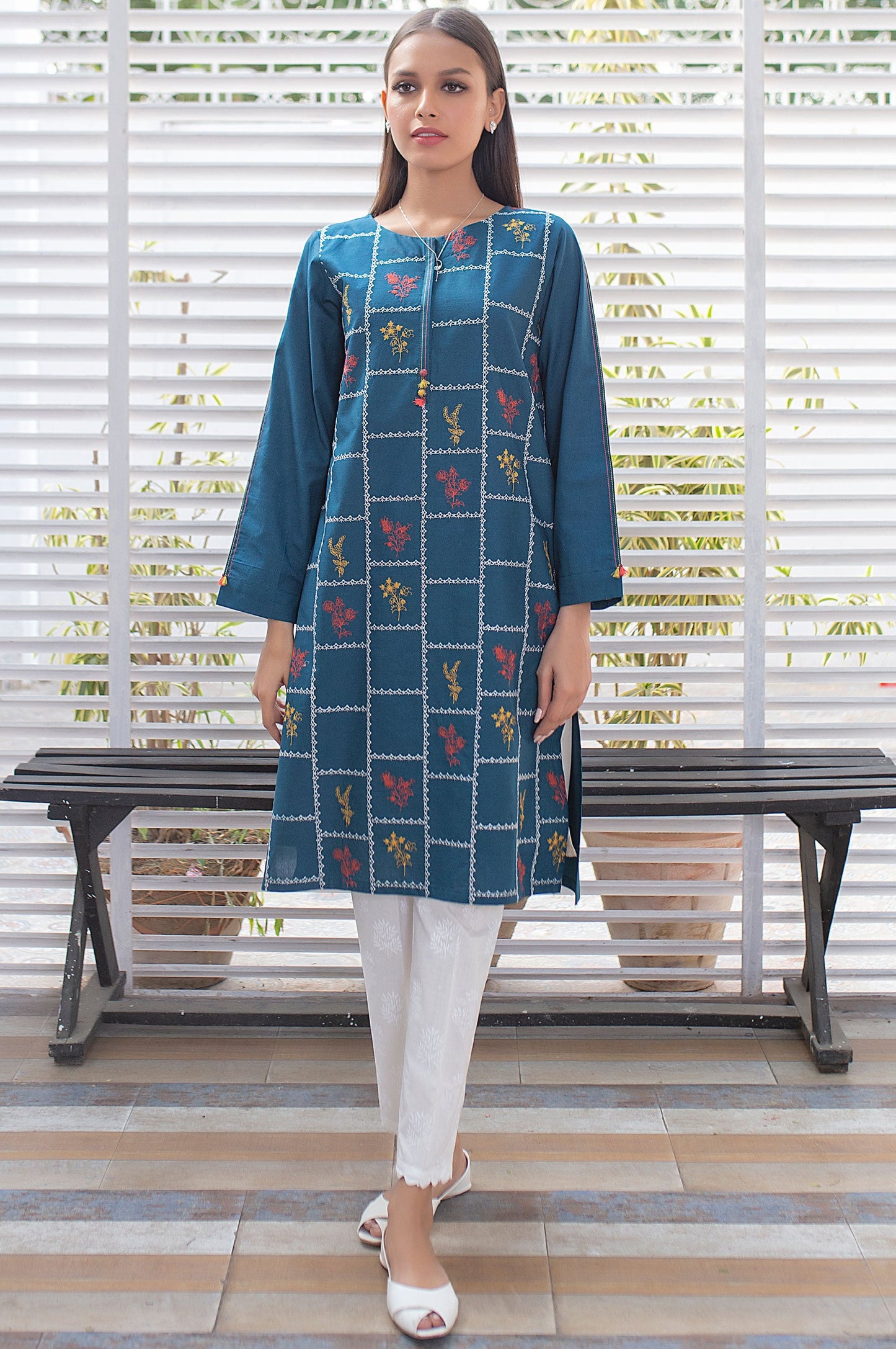 Stitched 1 Piece Embroidered Cambric Shirt