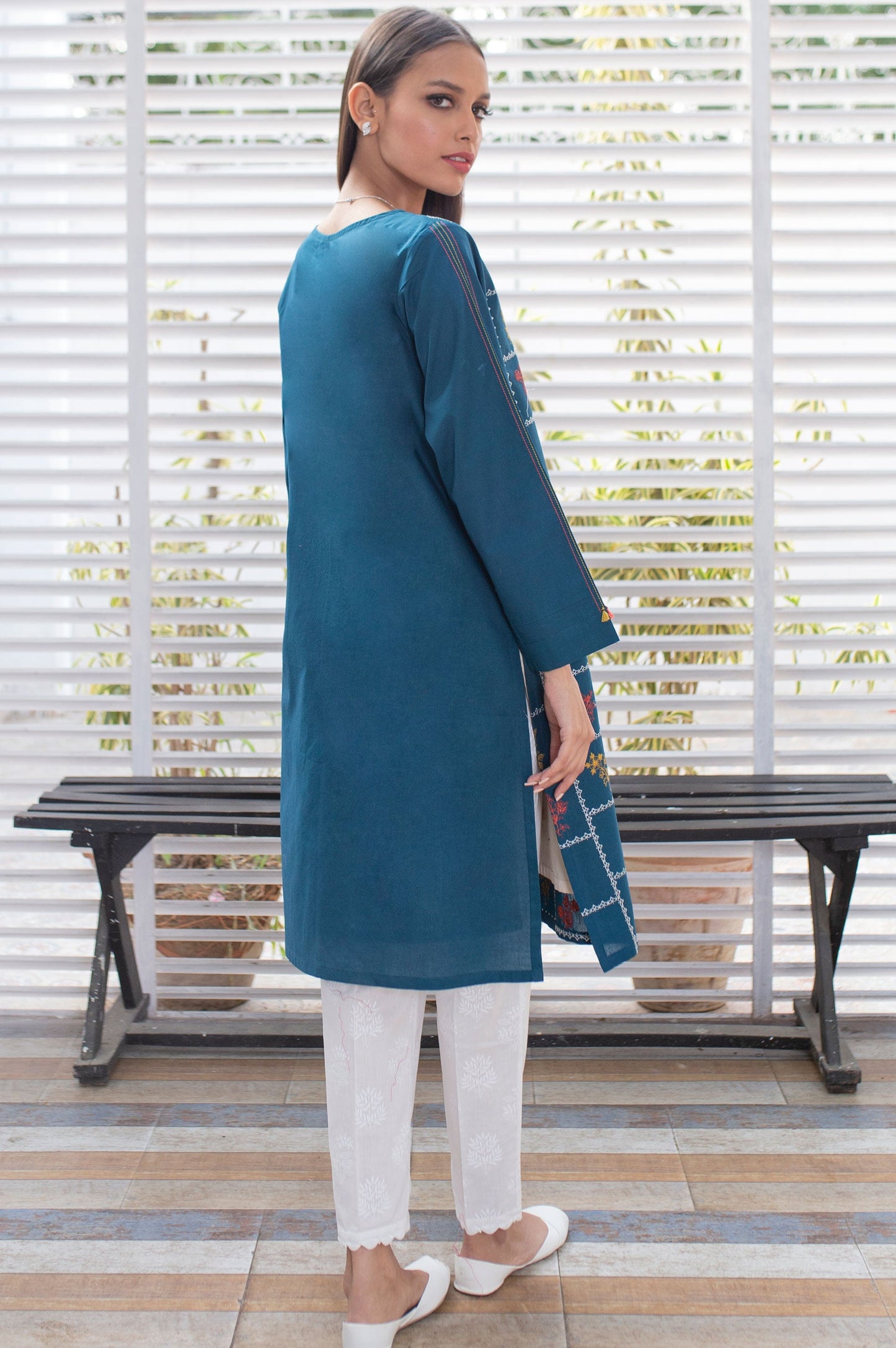 Stitched 1 Piece Embroidered Cambric Shirt