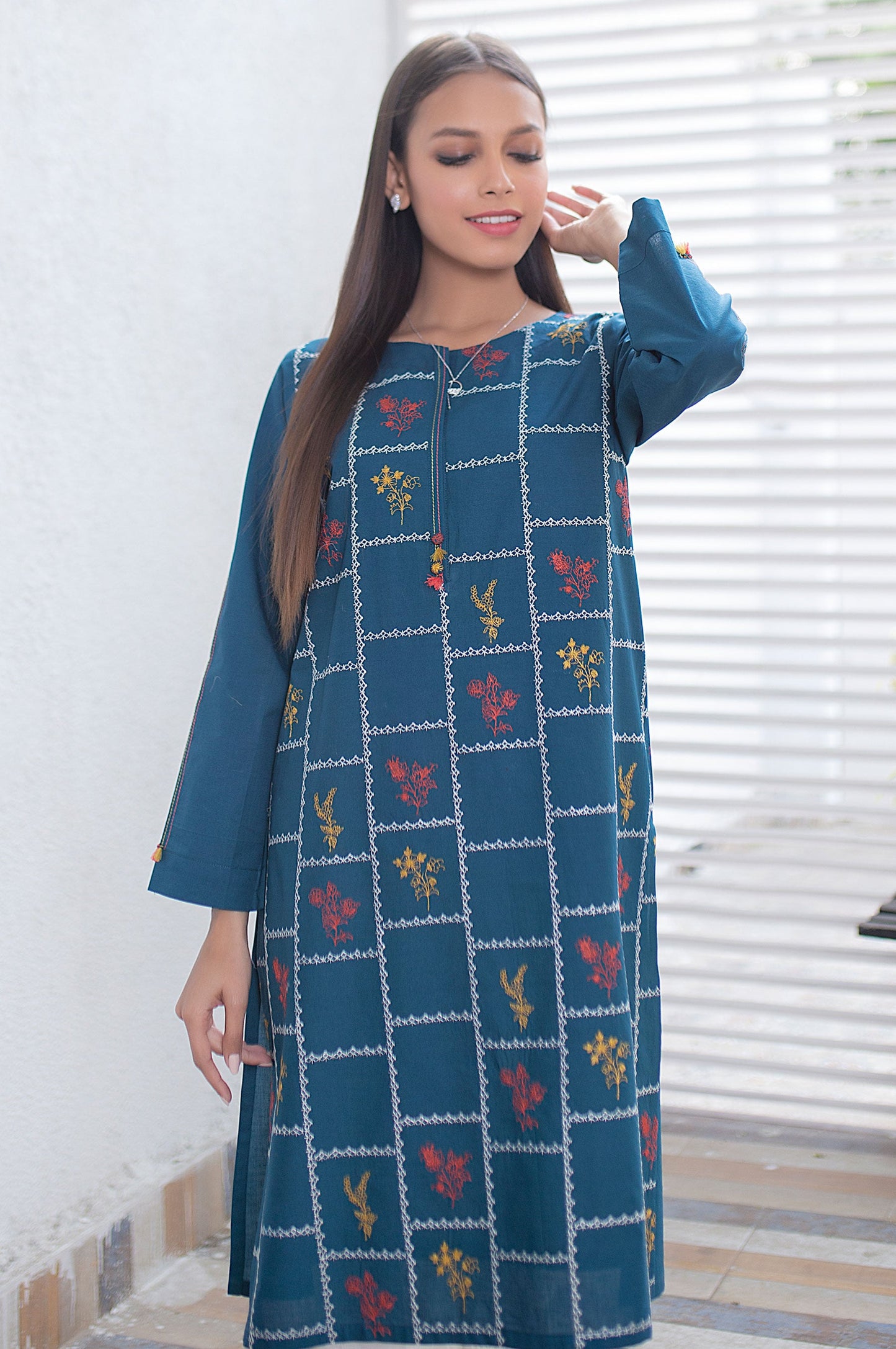 Stitched 1 Piece Embroidered Cambric Shirt