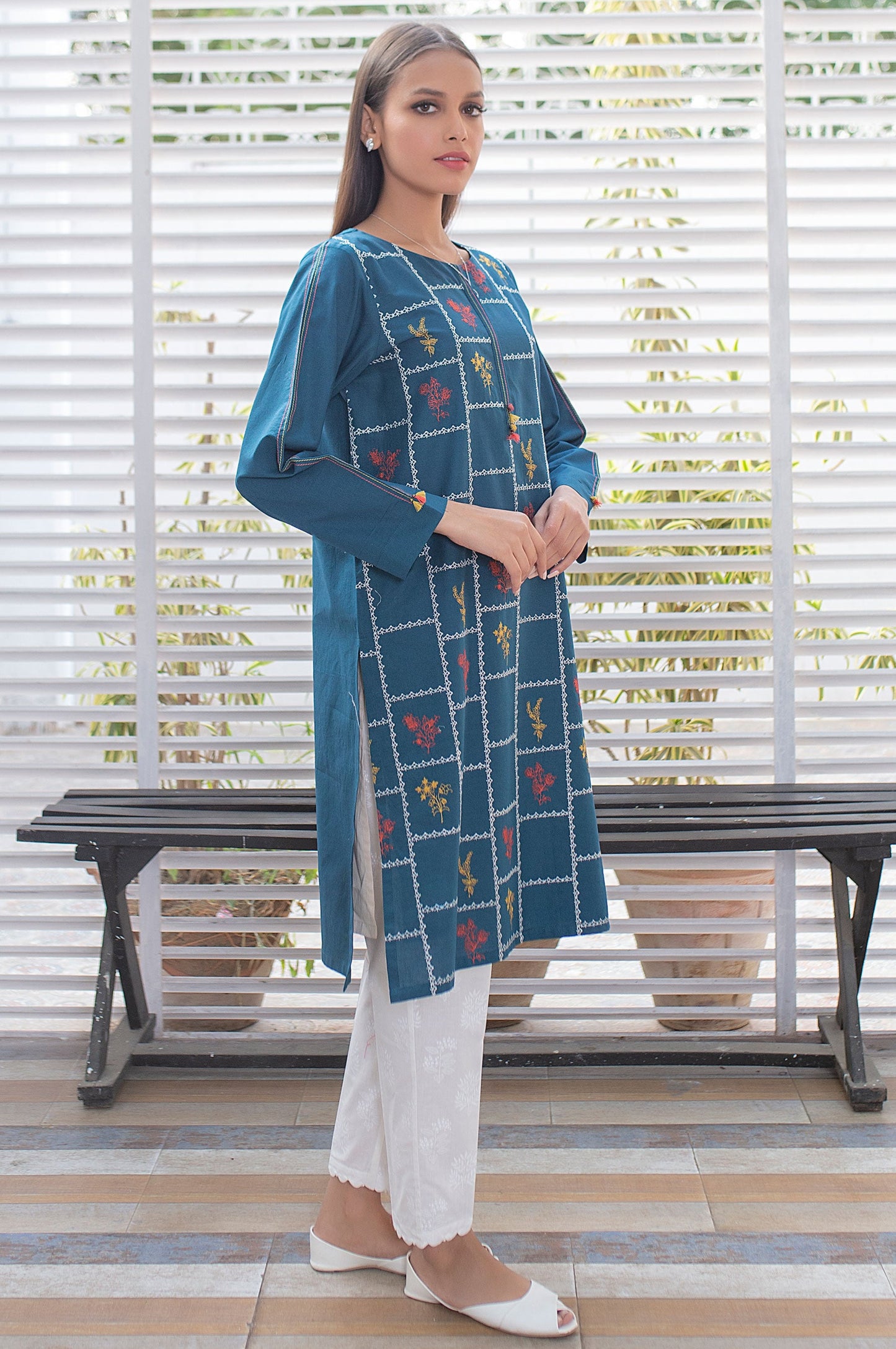 Stitched 1 Piece Embroidered Cambric Shirt