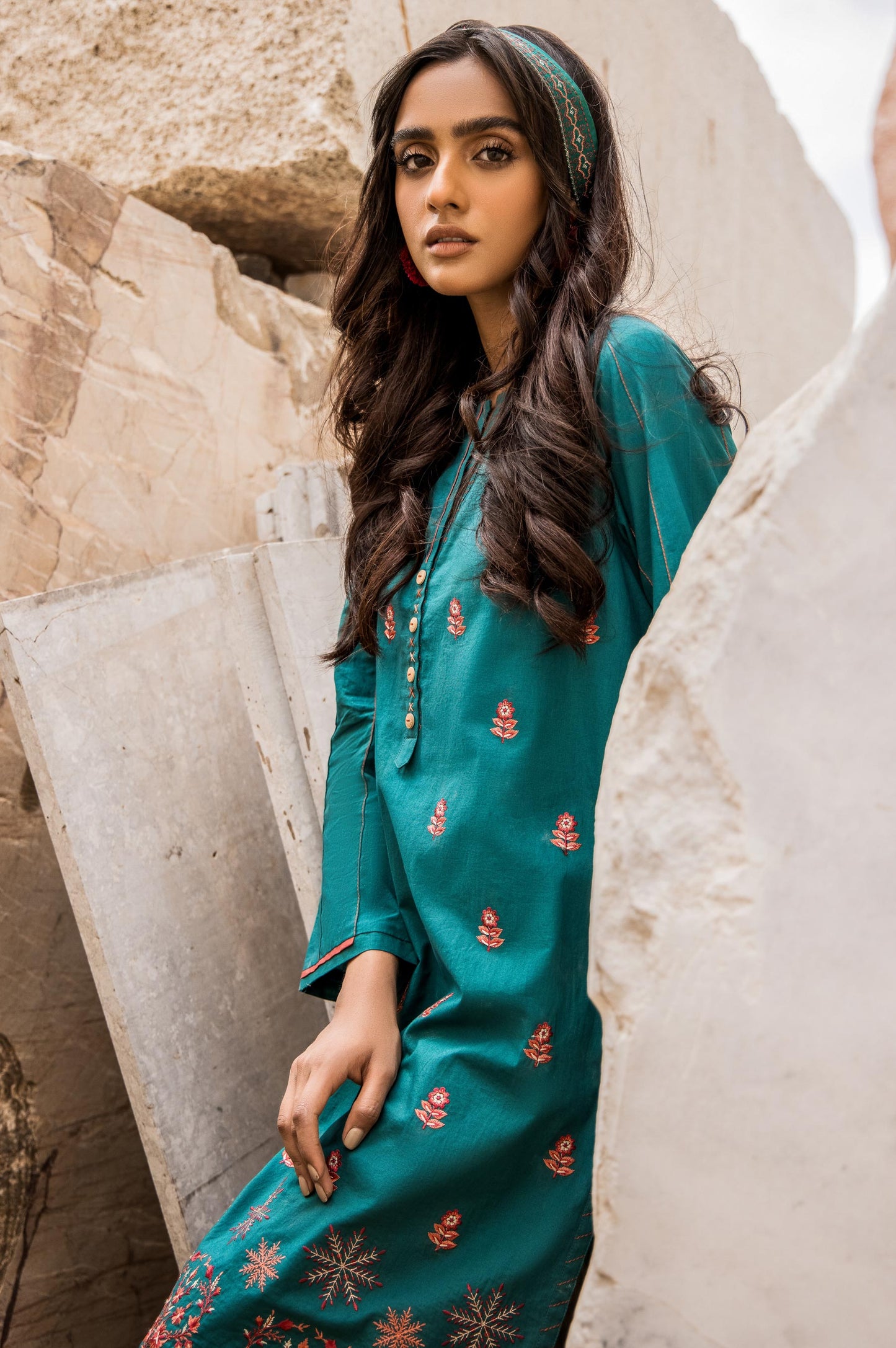 Stitched 1 Piece Embroidered Cambric Shirt