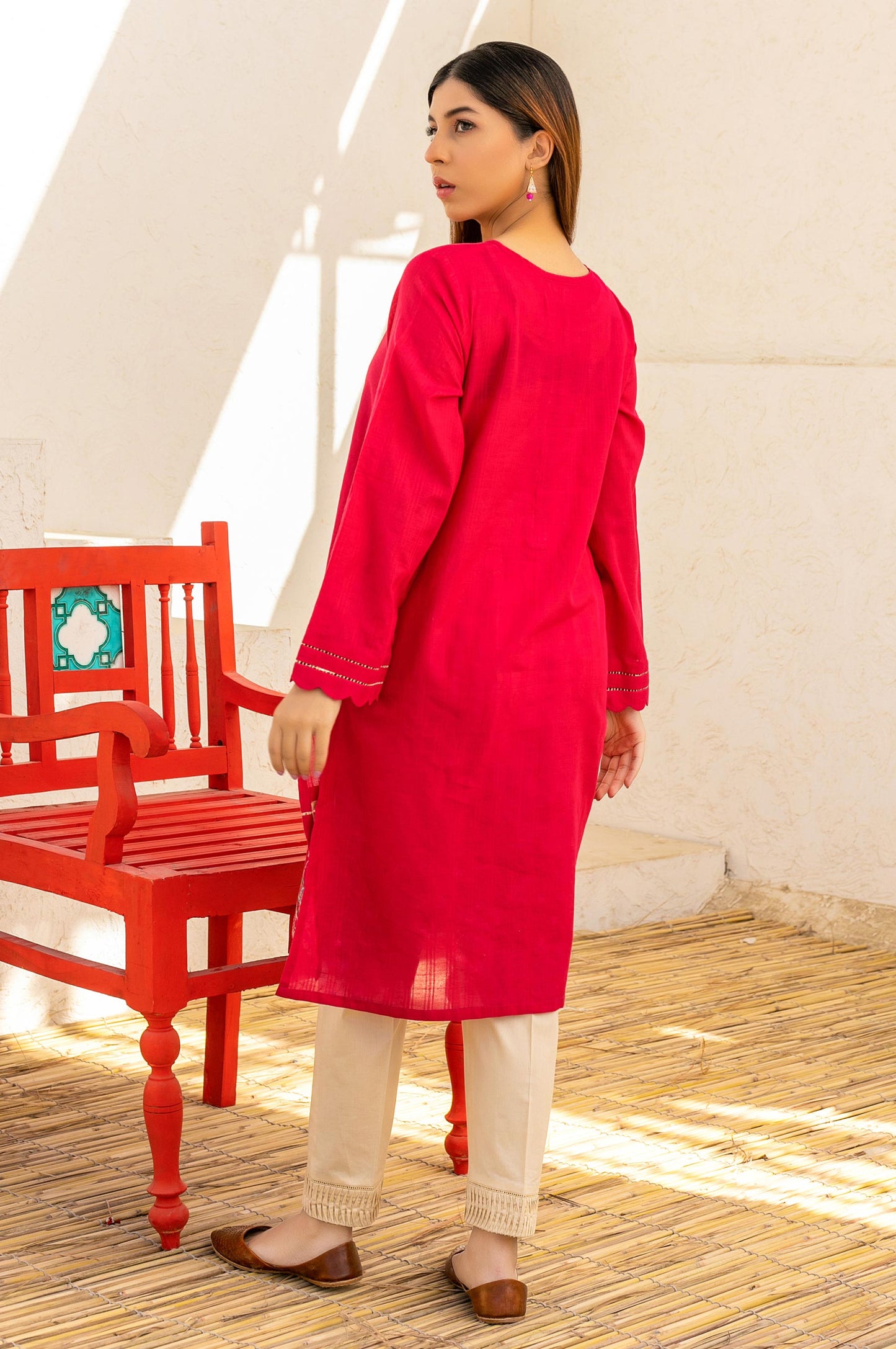 Stitched 1 Piece Embroidered Doria Shirt