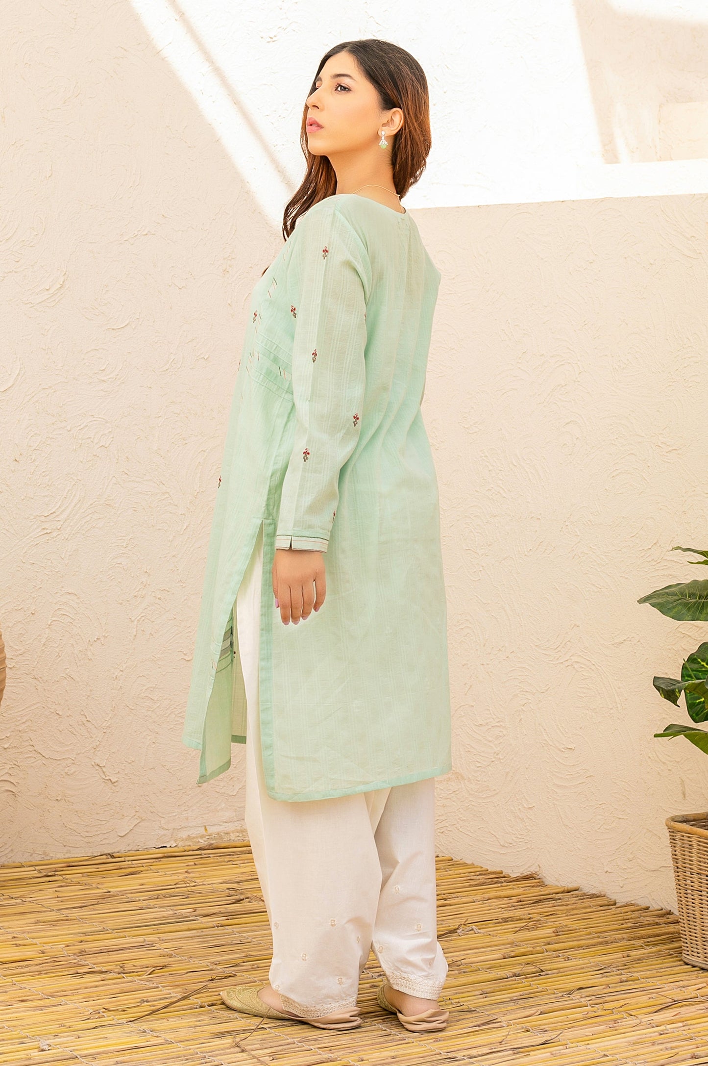 Stitched 1 Piece Embroidered Dyed Doria Shirt