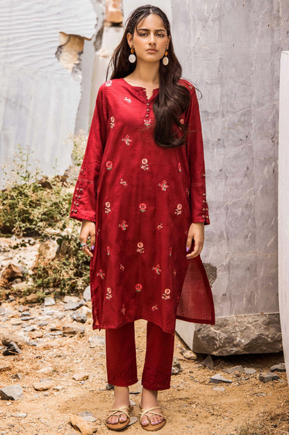 Stitched 1 Piece Self Jacquard Embroidered Shirt