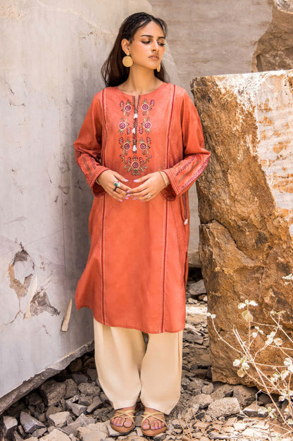 Stitched 1 Piece Embroidered Self-Jacquard Shirt