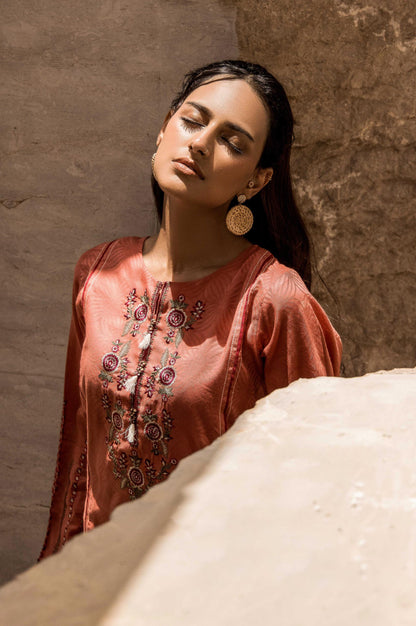 Stitched 1 Piece Embroidered Self-Jacquard Shirt