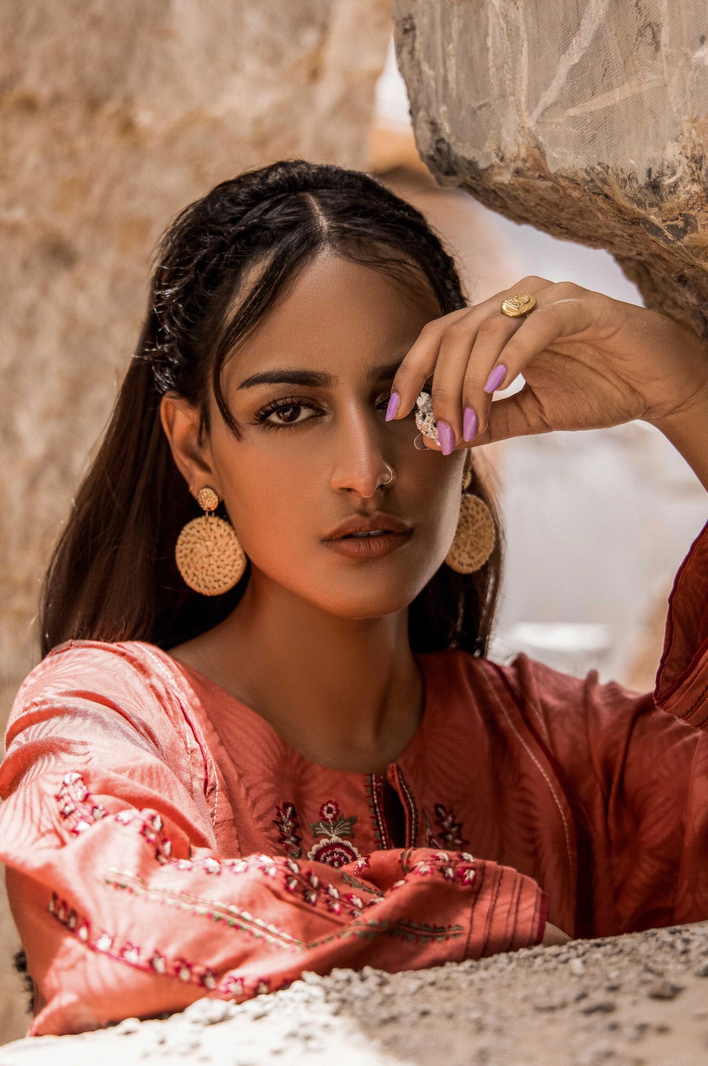 Stitched 1 Piece Embroidered Self-Jacquard Shirt