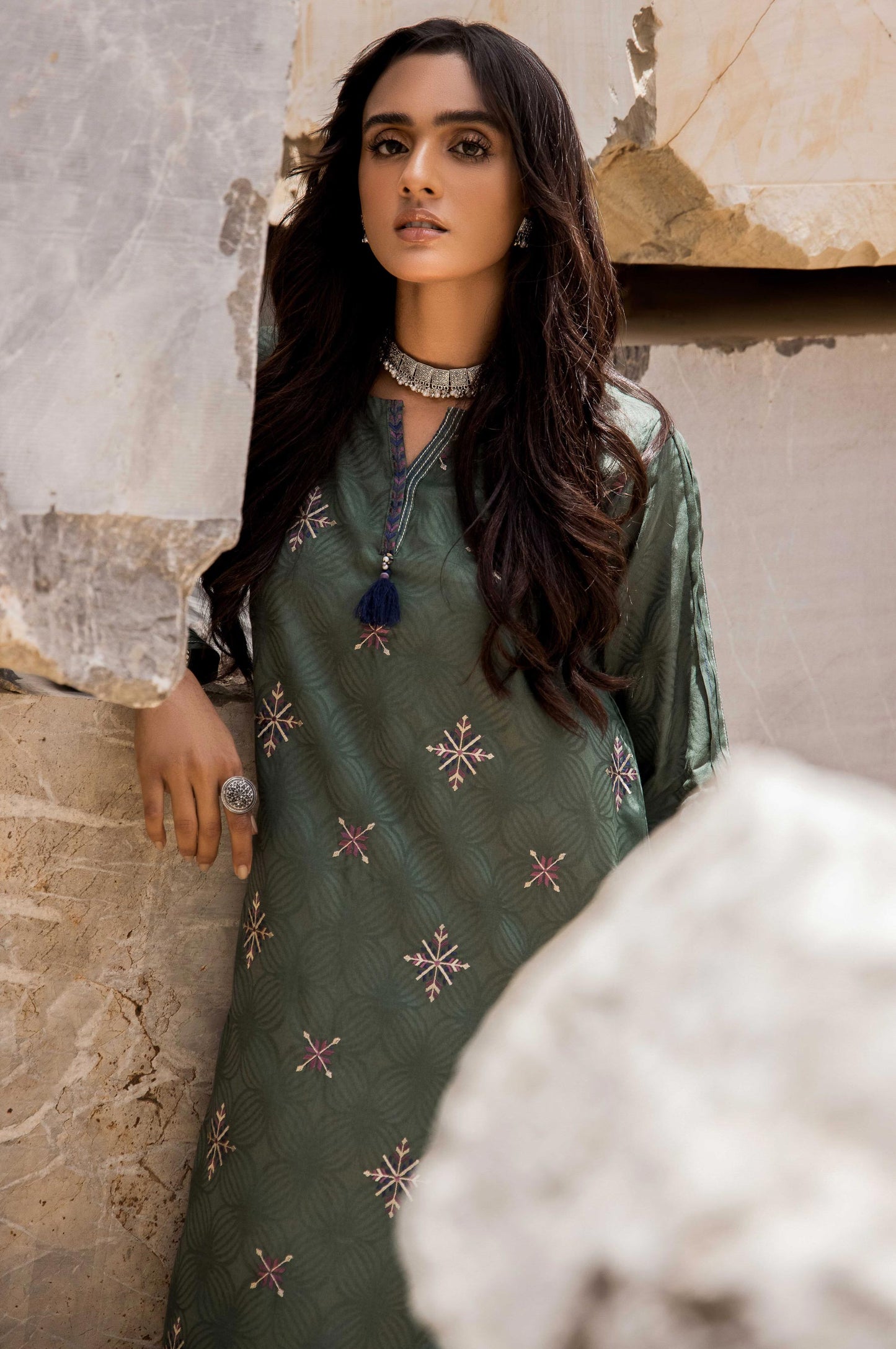 Stitched 1 Piece Self Jacquard Shirt