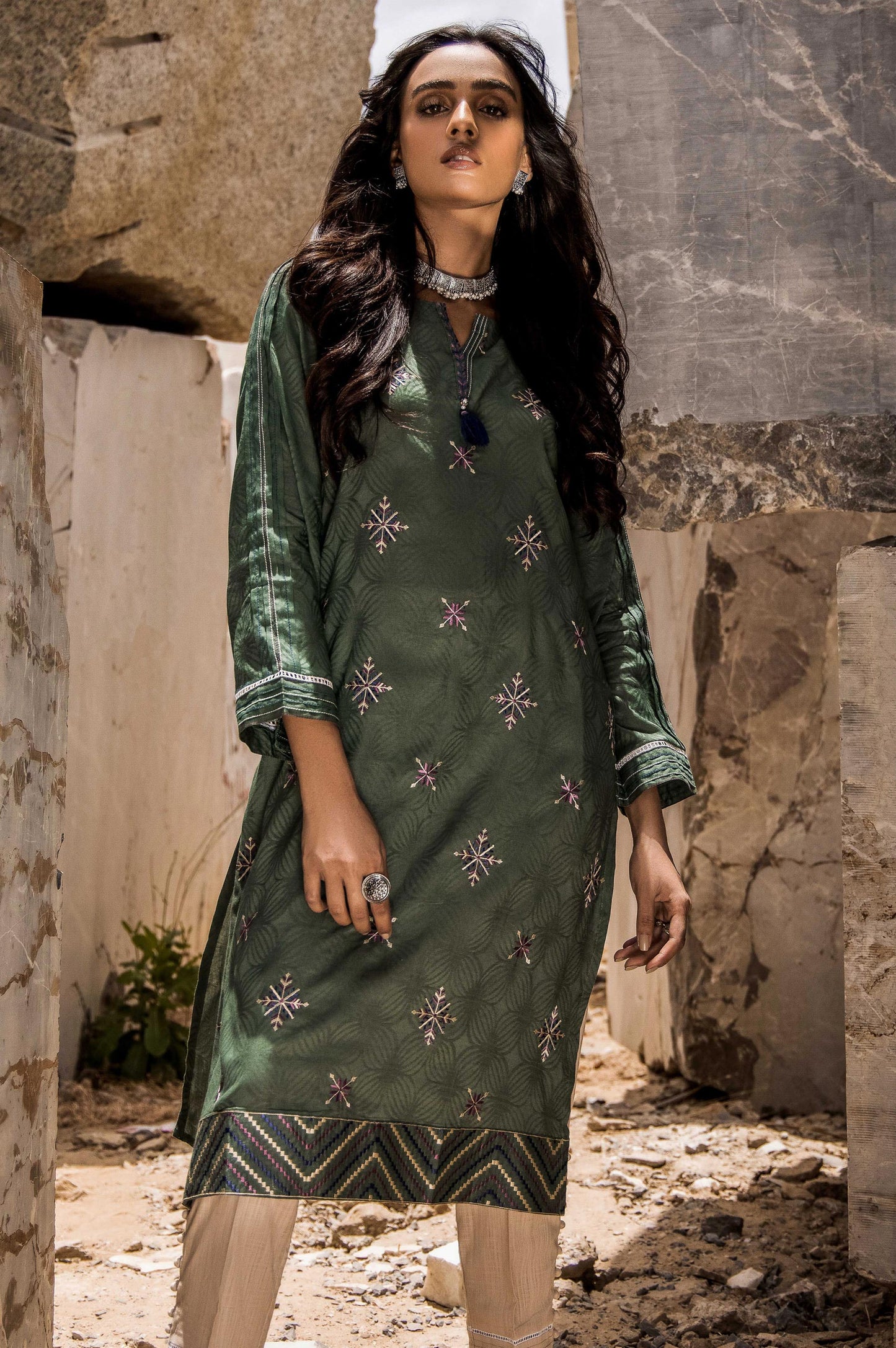 Stitched 1 Piece Self Jacquard Shirt