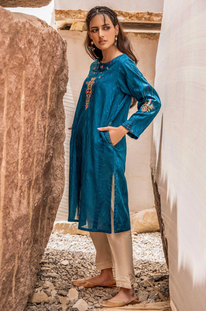 Stitched 1 Piece Embroidered Jacquard Shirt