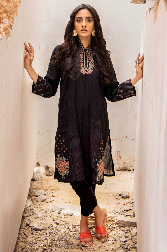 Stitched 1 Piece Embroidered Jacquard Shirt