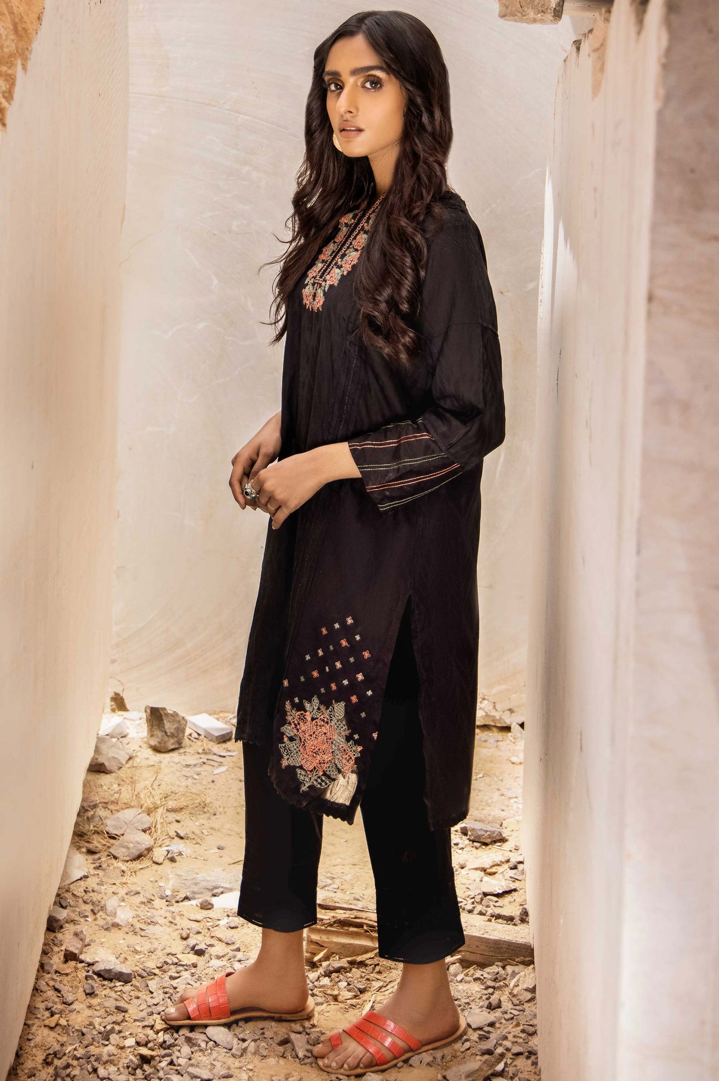 Stitched 1 Piece Embroidered Jacquard Shirt