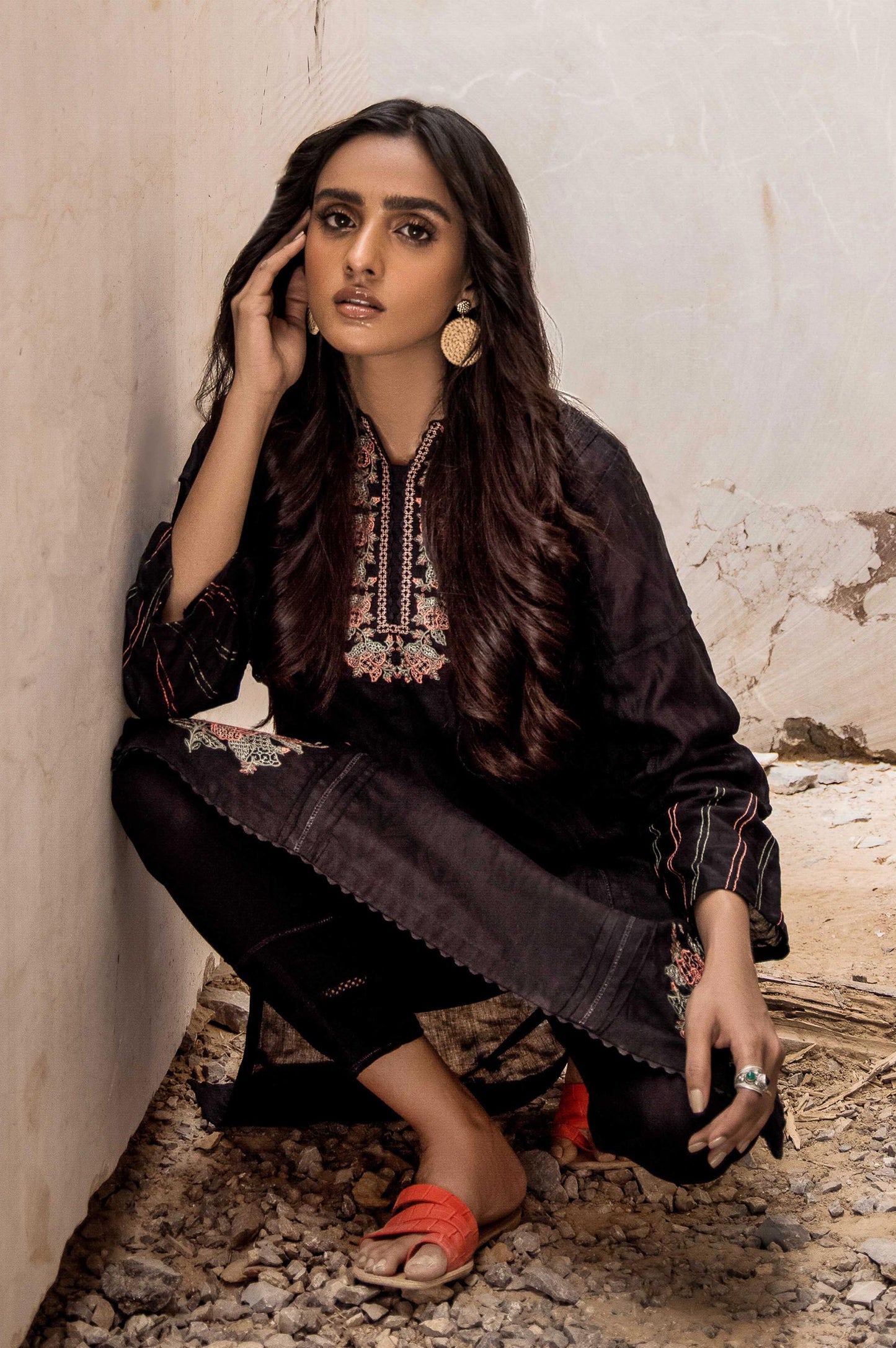 Stitched 1 Piece Embroidered Jacquard Shirt