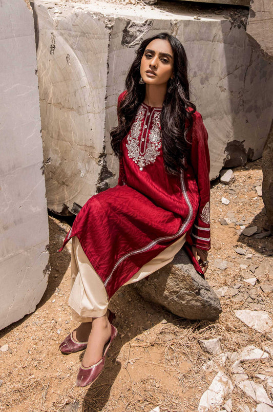 Stitched 1 Piece Embroidered Jacquard Shirt