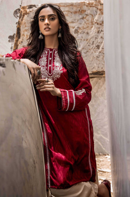 Stitched 1 Piece Embroidered Jacquard Shirt