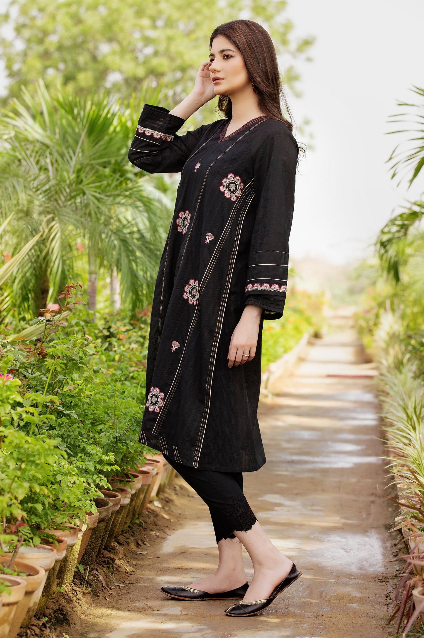 Stitched 1 Piece Embroidered Doria Lawn Shirt