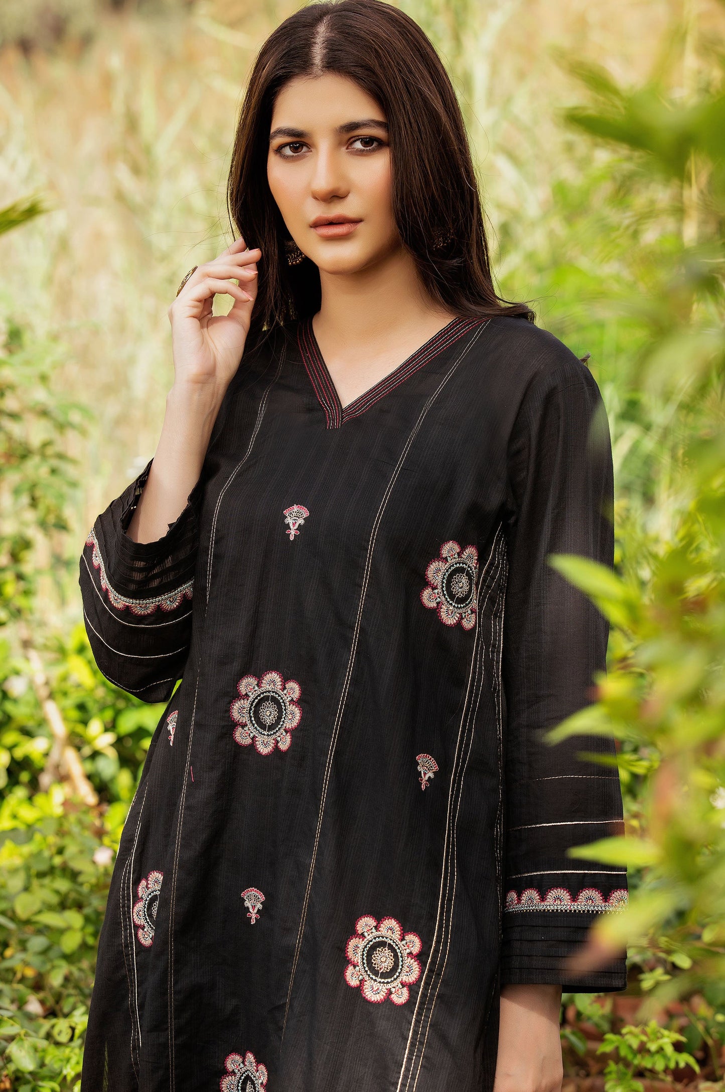 Stitched 1 Piece Embroidered Doria Lawn Shirt