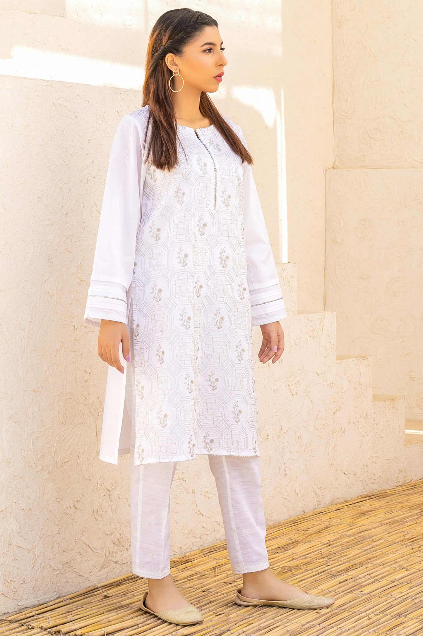 Stitched 1 Piece Embroidered Cambric Top