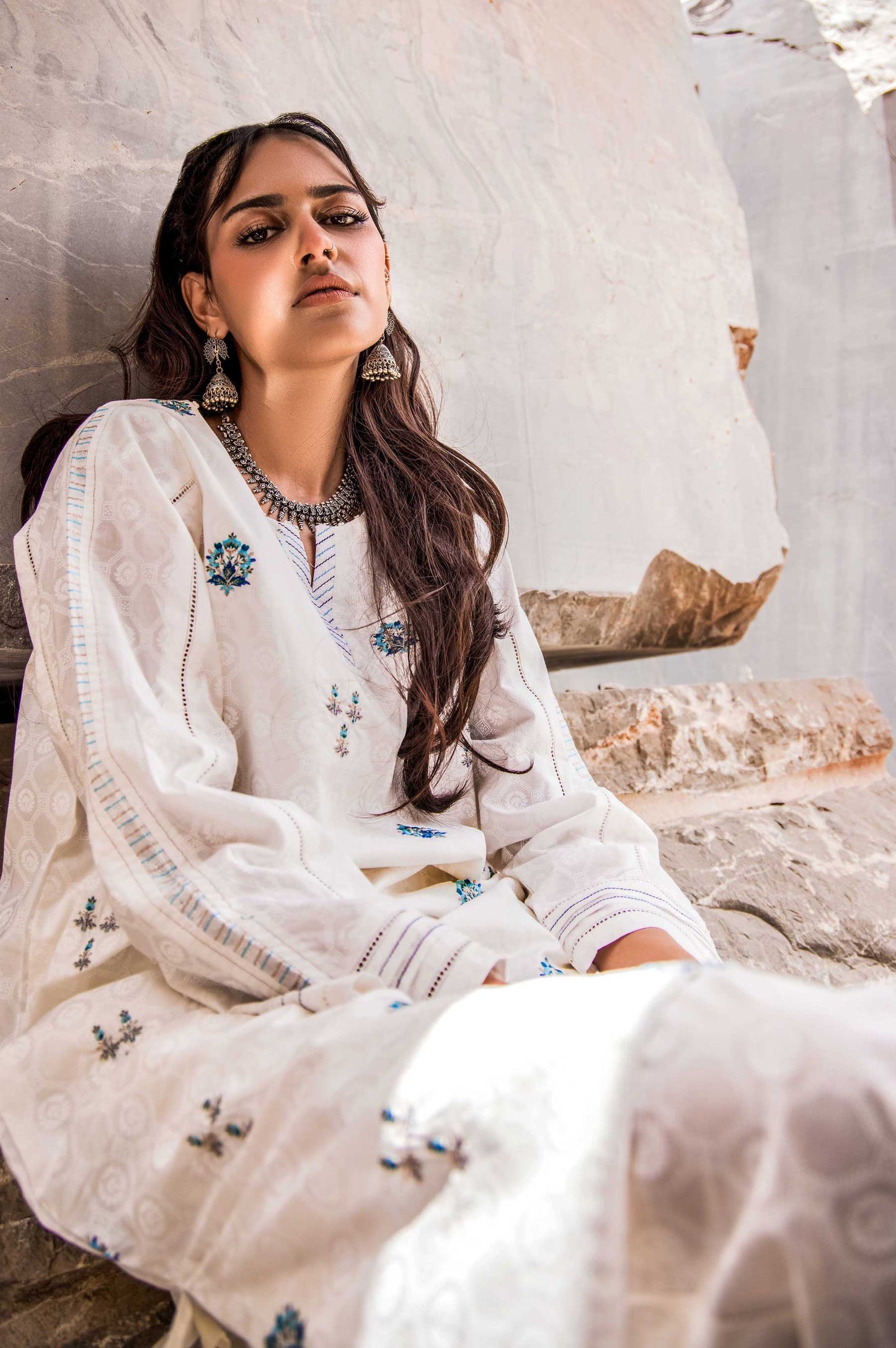 Stitched 1 Piece Embroidered Cambric Shirt