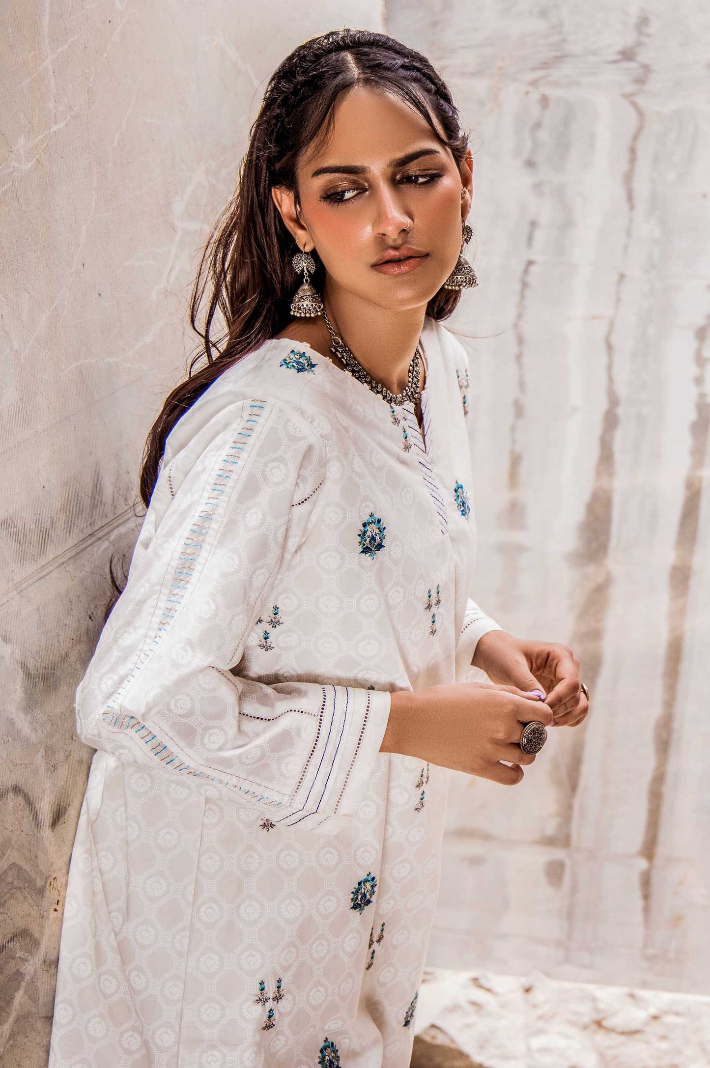 Stitched 1 Piece Embroidered Cambric Shirt