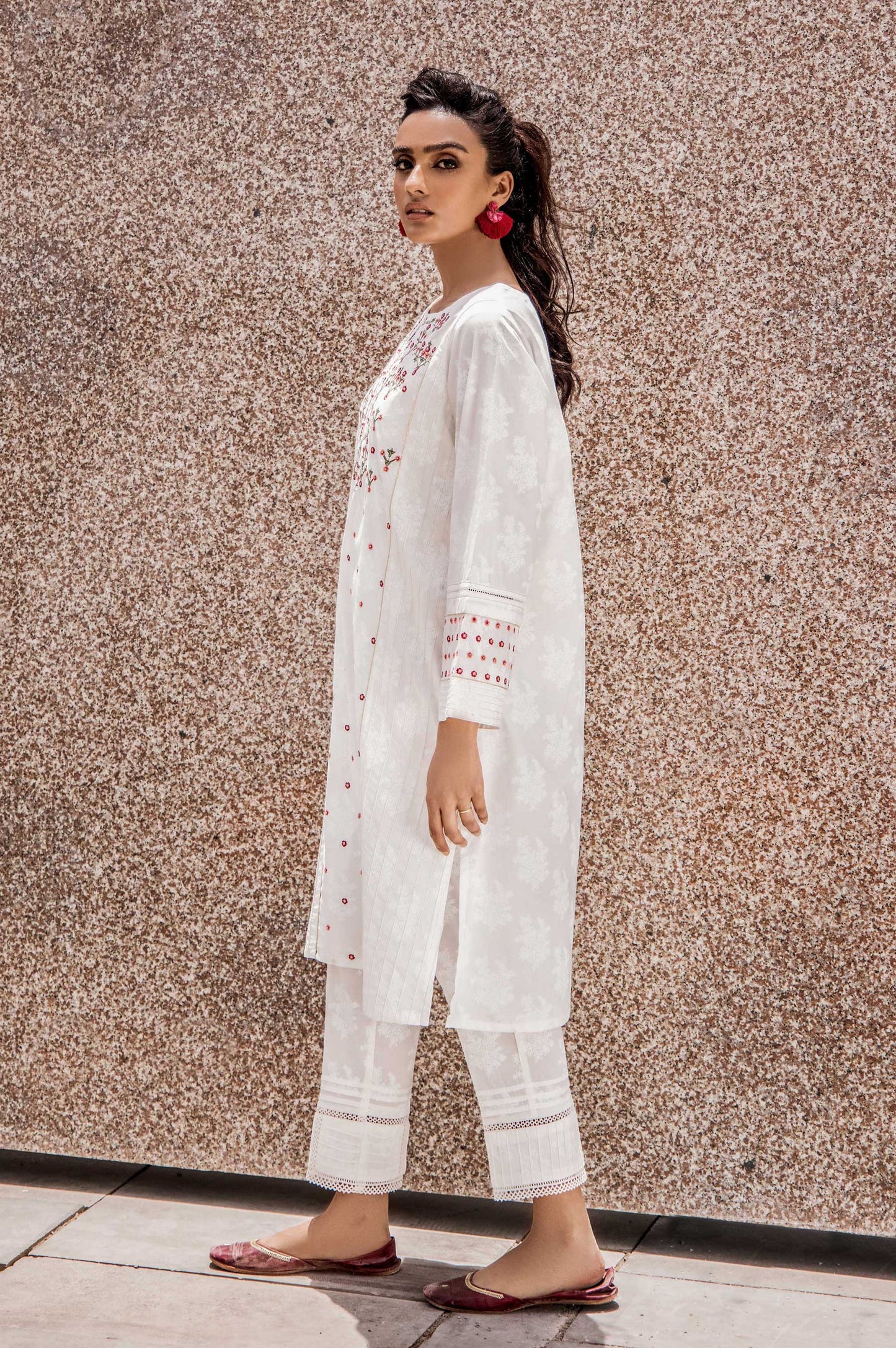 Stitched 1 Piece Embroidered Cambric Shirt