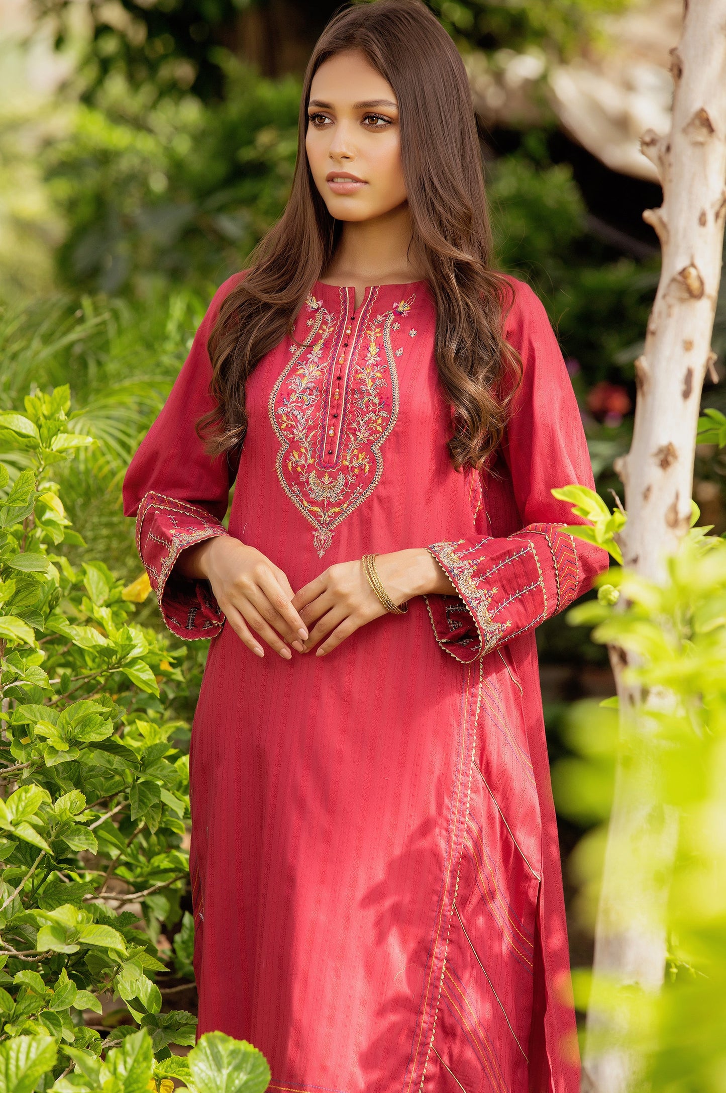 Stitched 1 Piece Embroidered Chikan Tarkashi Top