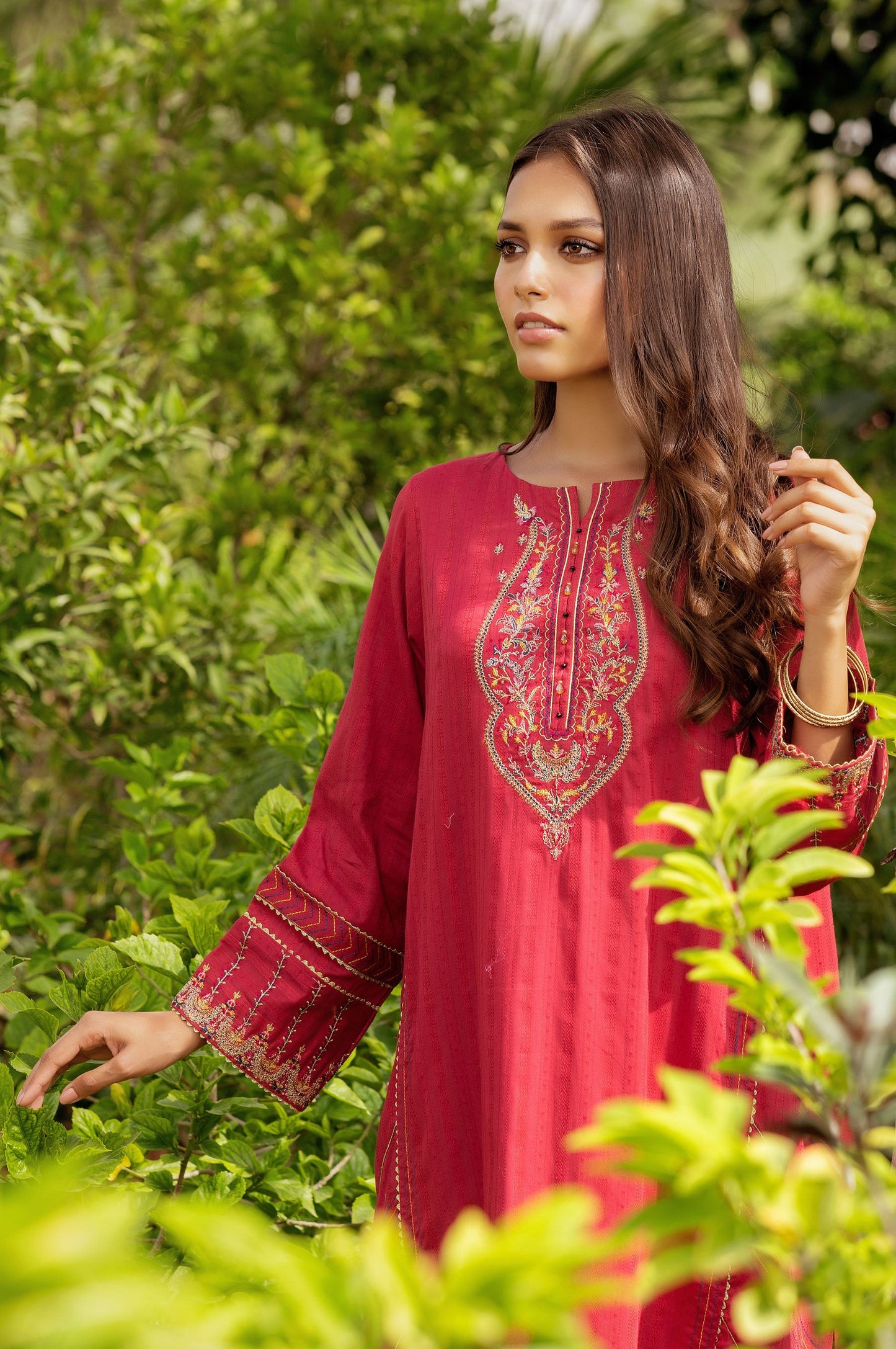 Stitched 1 Piece Embroidered Chikan Tarkashi Top