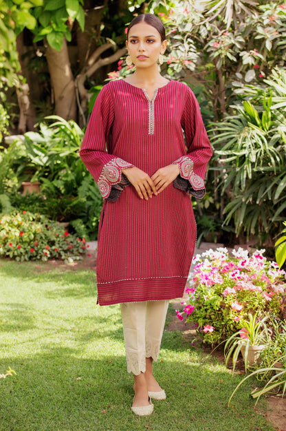Stitched 1 Piece Embroidered Zari Turkishi Shirt