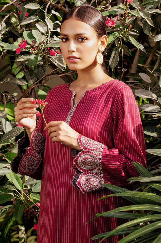 Stitched 1 Piece Embroidered Zari Turkishi Shirt