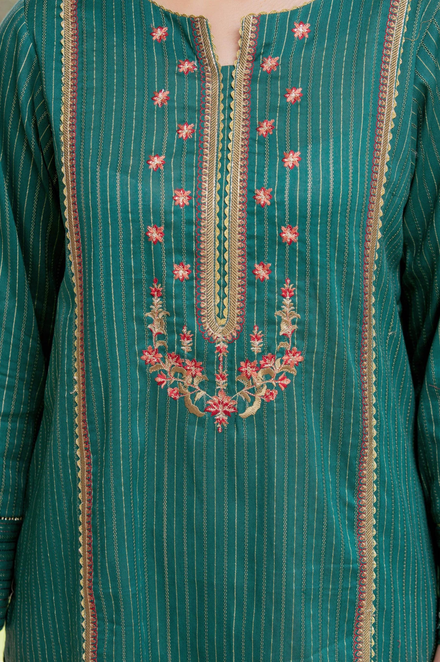 Stitched 1 Piece Embroidered Zari Turkishi Shirt