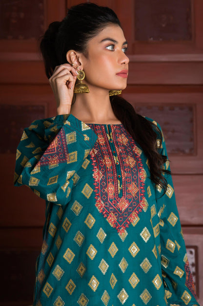 Stitched 1 Piece Satin jacquard Shirt