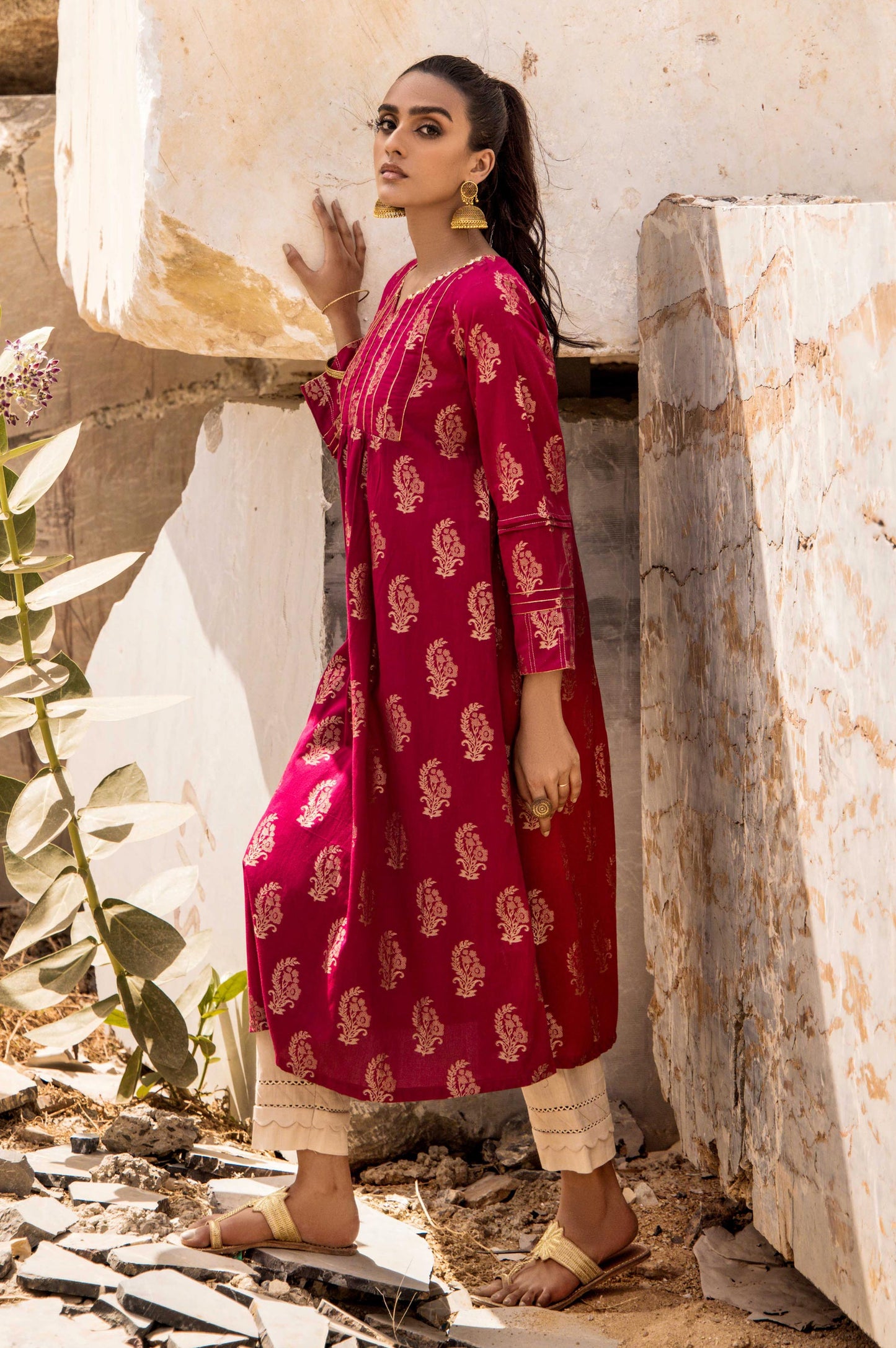 Stitched 1 Piece Satin Jacquard Shirt