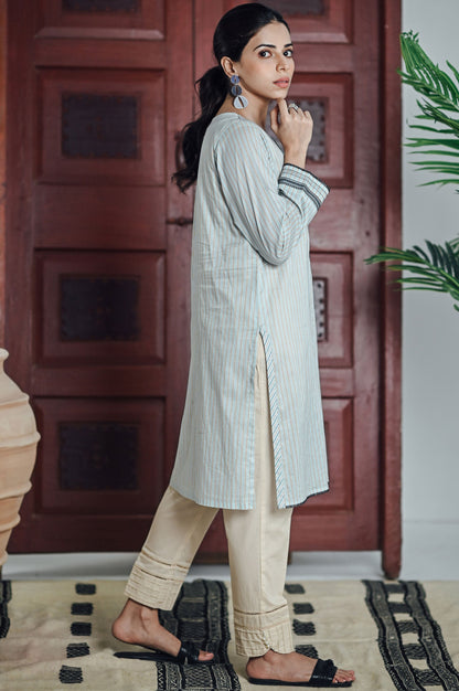 Stitched 1 Piece Yarn Dyed Stripes Shirt