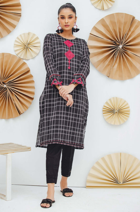 Stitched 1 Piece Embroidered Yarn Dyed Shirt