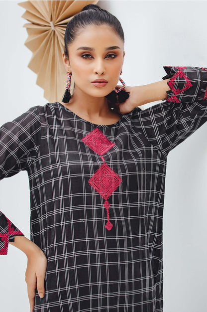 Stitched 1 Piece Embroidered Yarn Dyed Shirt