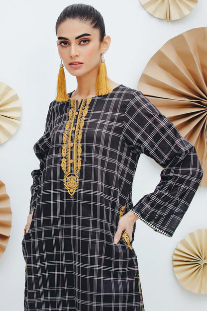 Stitched 1 Piece Embroidered Yarn Dyed Shirt