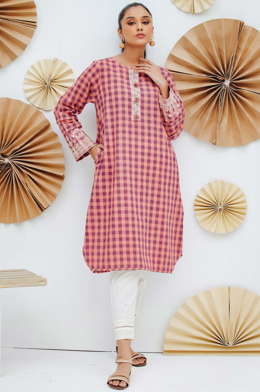 Stitched 1 Piece Embroidered Yarn Dyed Shirt